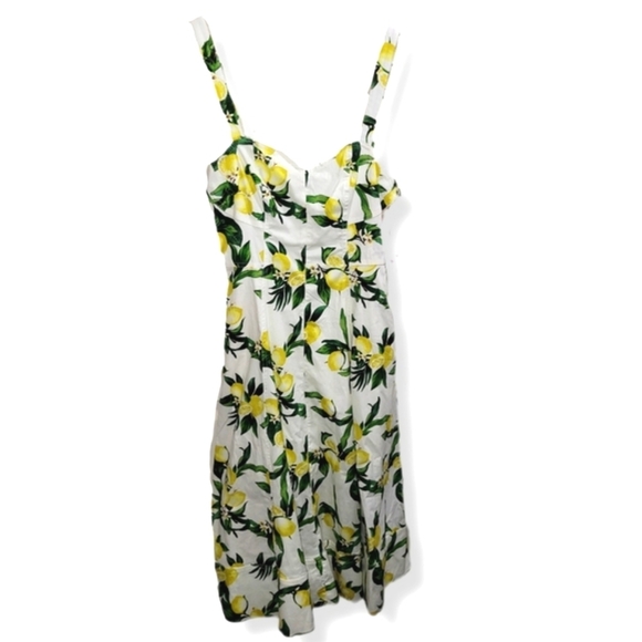 Anthropologie Avec Les Filles Lemon Sleeveless Preppy Coastal Cottagecore Dress - Picture 2 of 11
